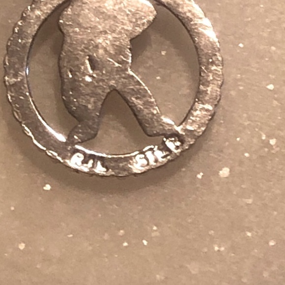 VTG Sterling Silver Person Diamond Cut Miniature Charm Bracelet Charm 14mm - Picture 3 of 4